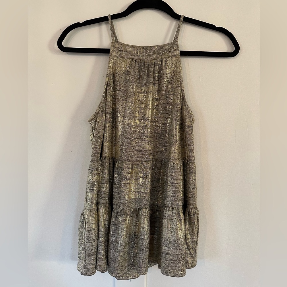 Anthropologie Sunday in Brooklyn Shimmer Swing Rank Top Size XSmall